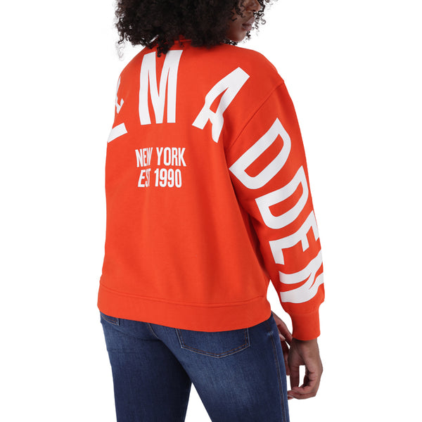 AMELIA TANGERINE OVERSIZED CREW NECK FLEECE SWEAT