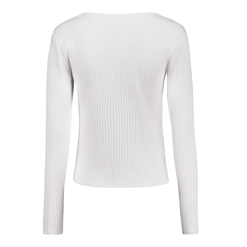 GIANNA BONE SWEETHEART LONGSLEEVE RIB TOP