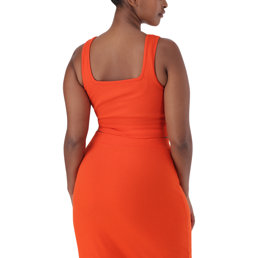 ARIANNA TANGERINE CROPPED TOP WITH ROSE