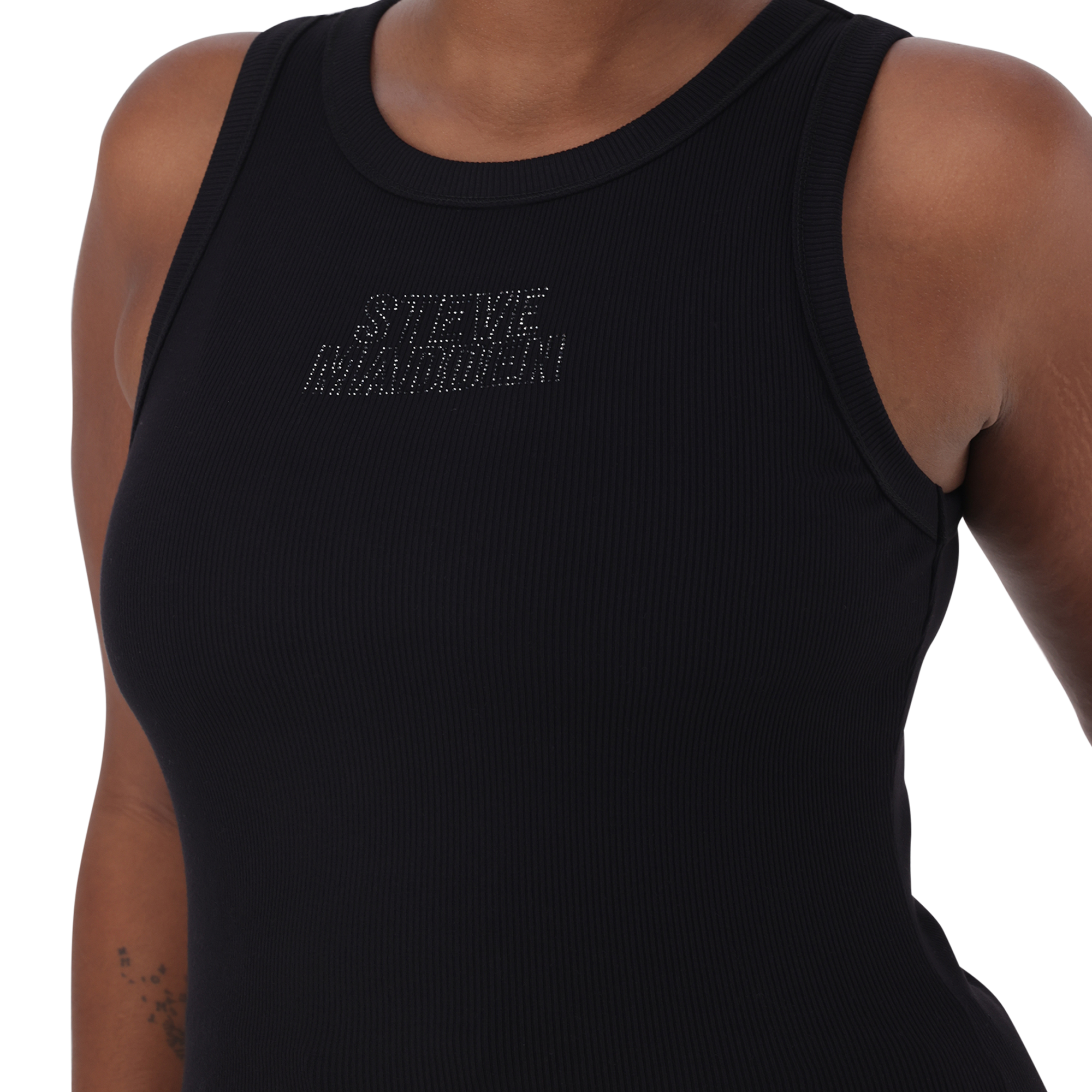 AALIYAH BLACK SPARKLE LOGO TANK - view 8