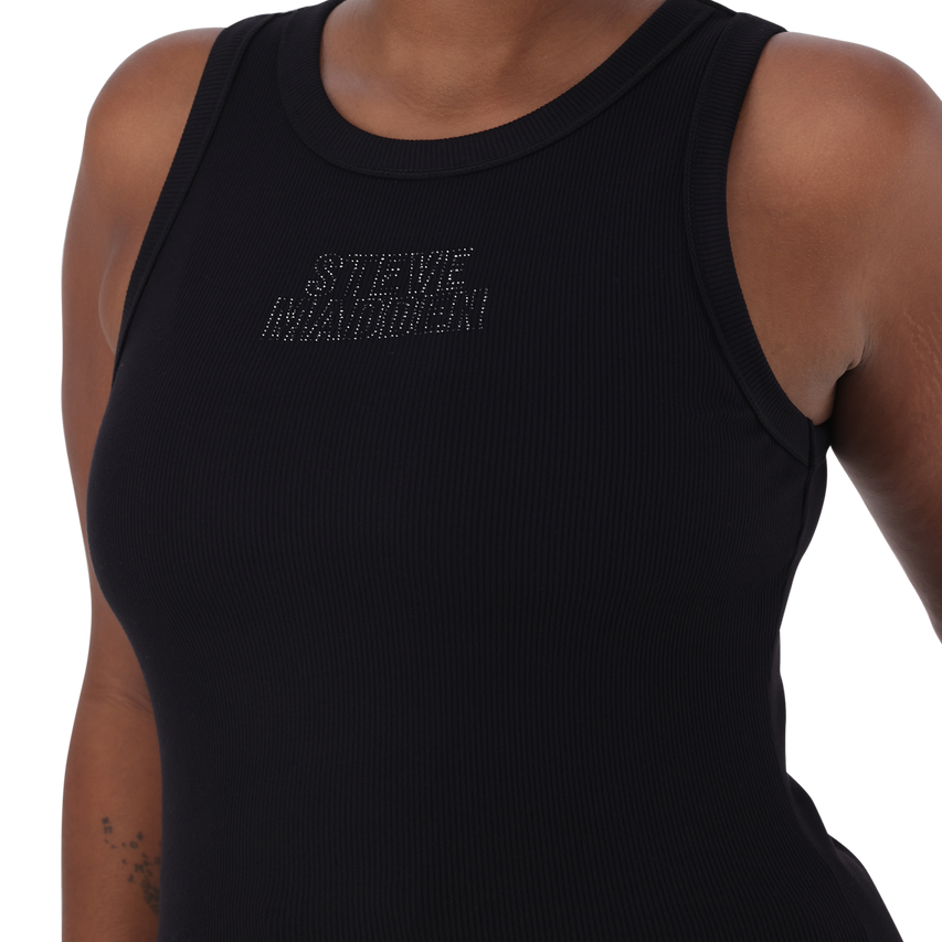 AALIYAH BLACK SPARKLE LOGO TANK - view 8