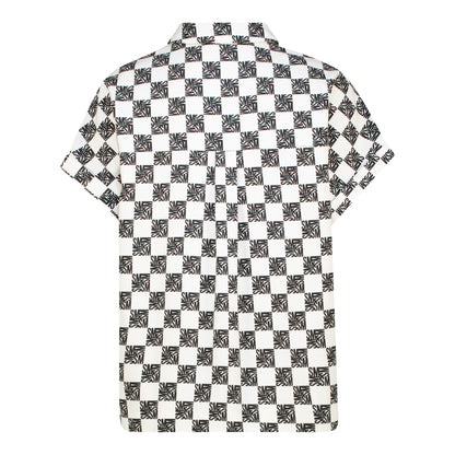 NAVAEH BLACK WHITE ALLOVER PRINTED SHIRT