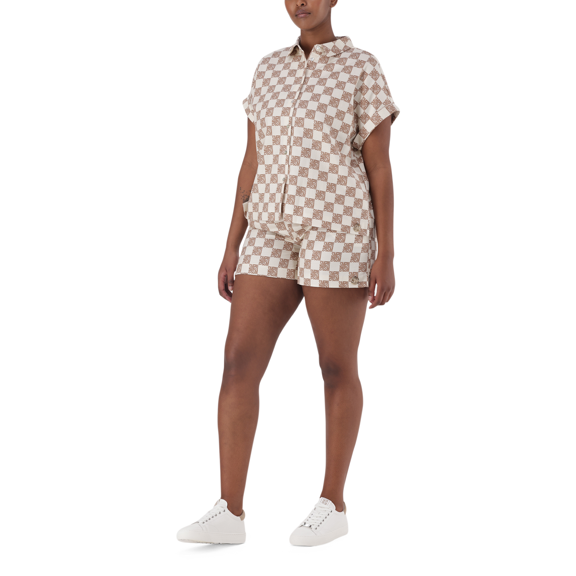 NAVAEH ICE COFFEE ALLOVER PRINTED SHIRT