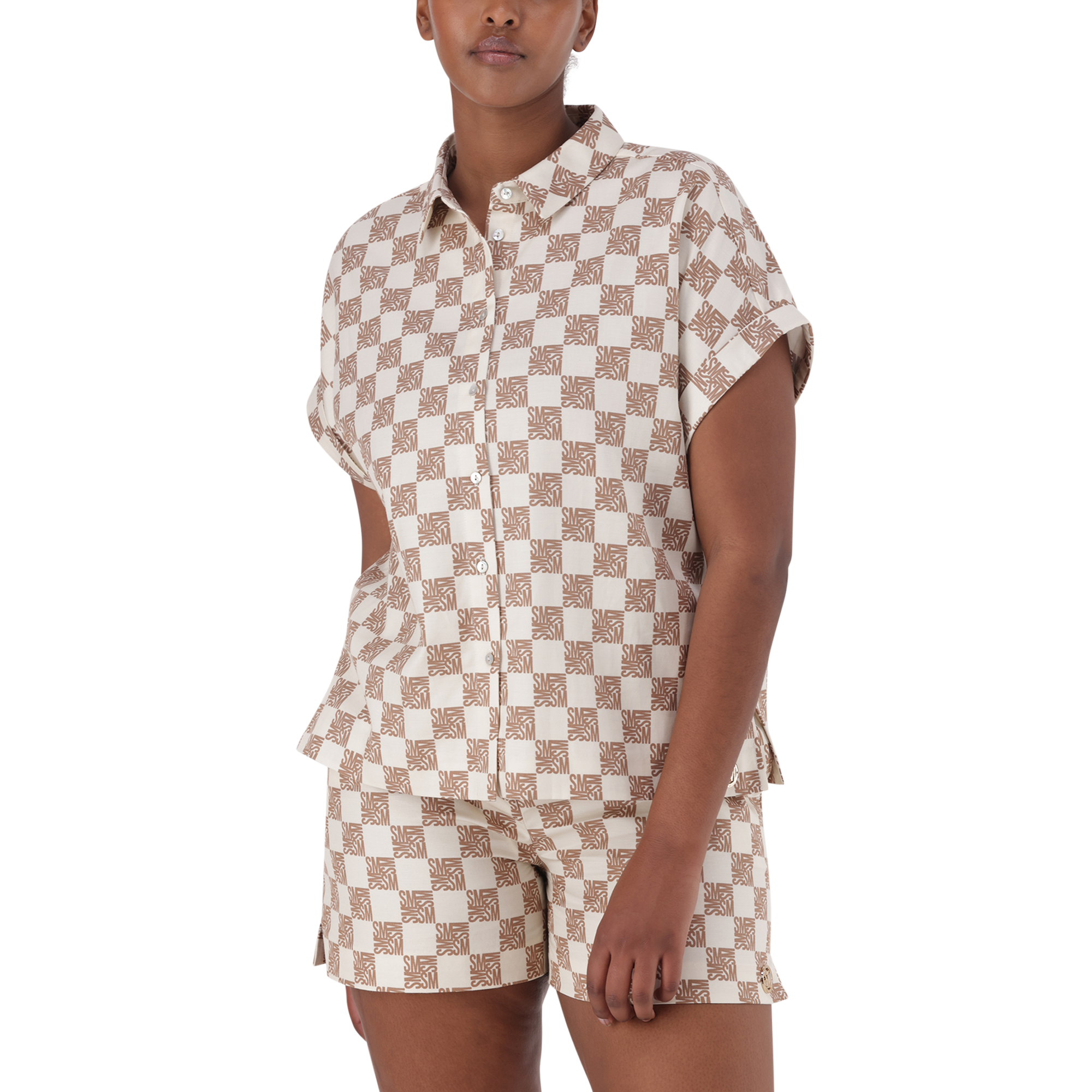 NAVAEH ICE COFFEE ALLOVER PRINTED SHIRT