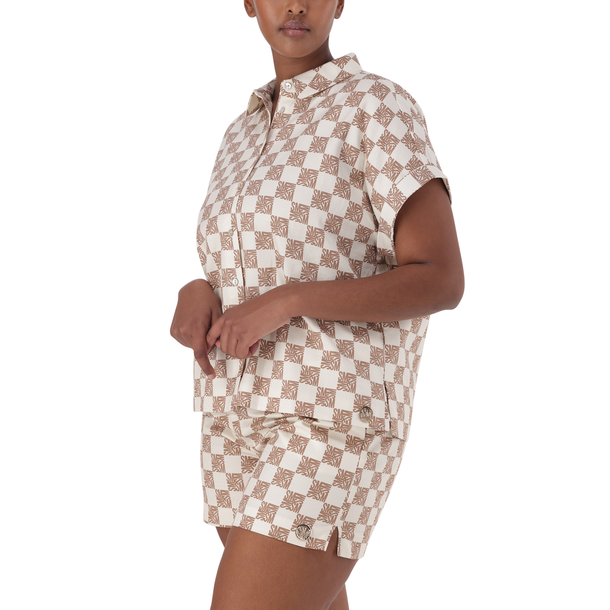 NAVAEH ICE COFFEE ALLOVER PRINTED SHIRT