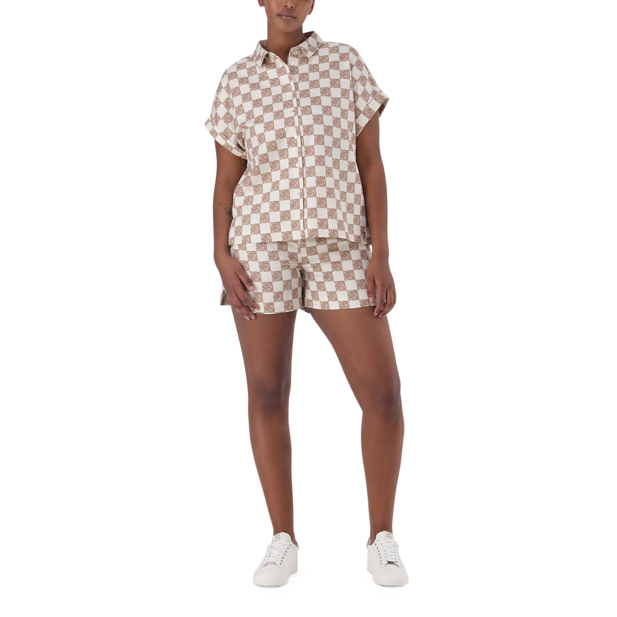 NAVAEH ICE COFFEE ALLOVER PRINTED SHIRT