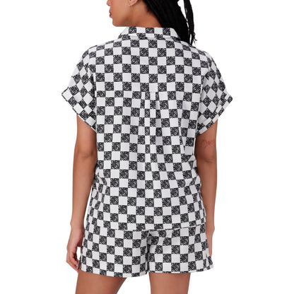 NAVAEH BLACK WHITE ALLOVER PRINTED SHIRT