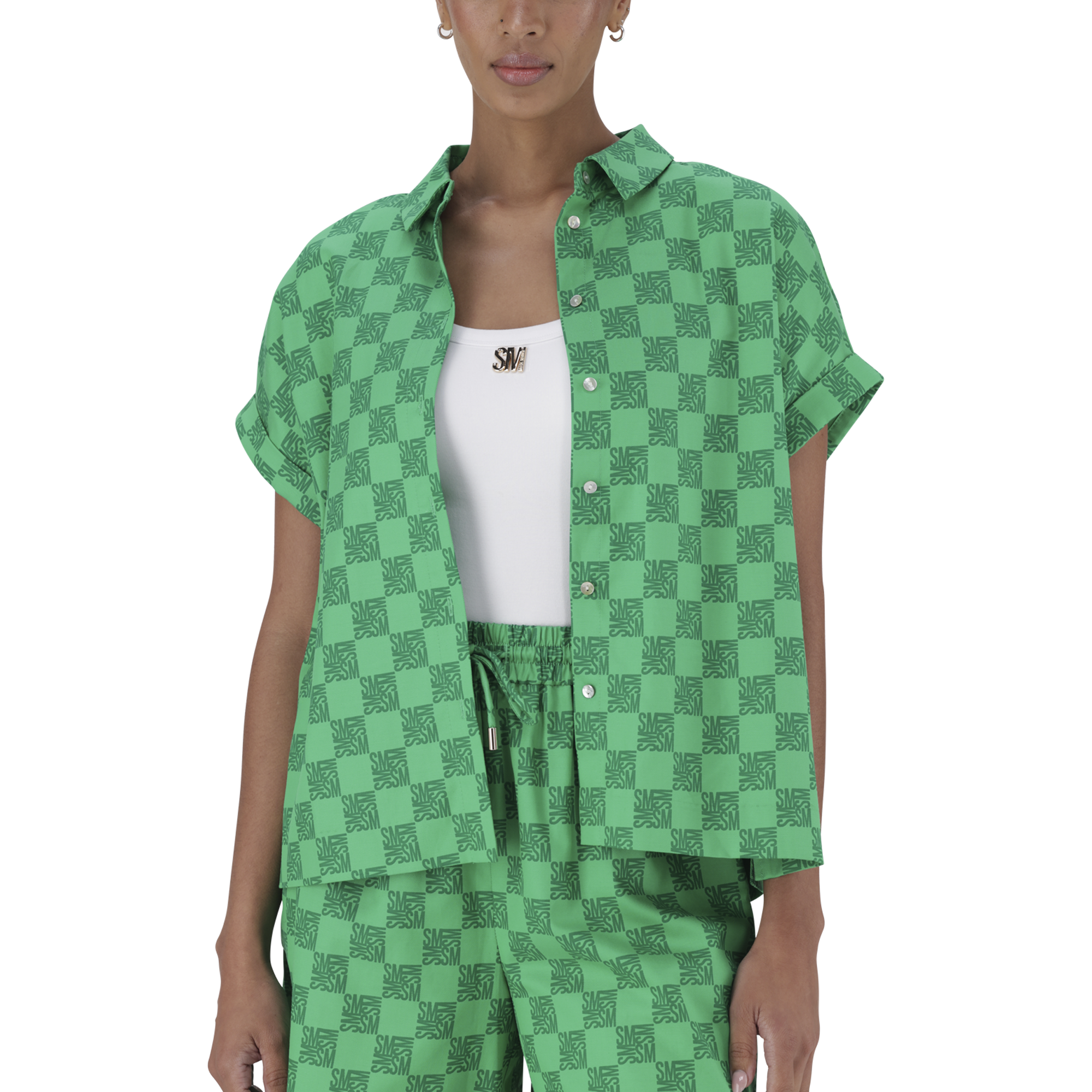 NAVAEH EMERALD ALLOVER PRINTED SHIRT