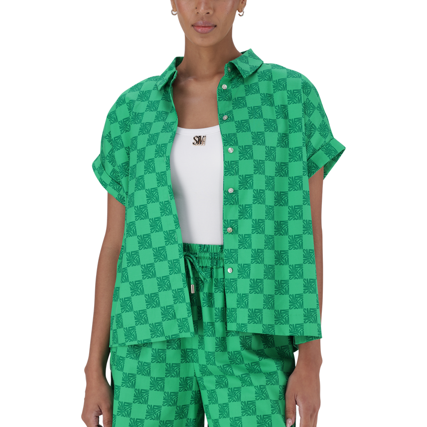 NAVAEH EMERALD ALLOVER PRINTED SHIRT