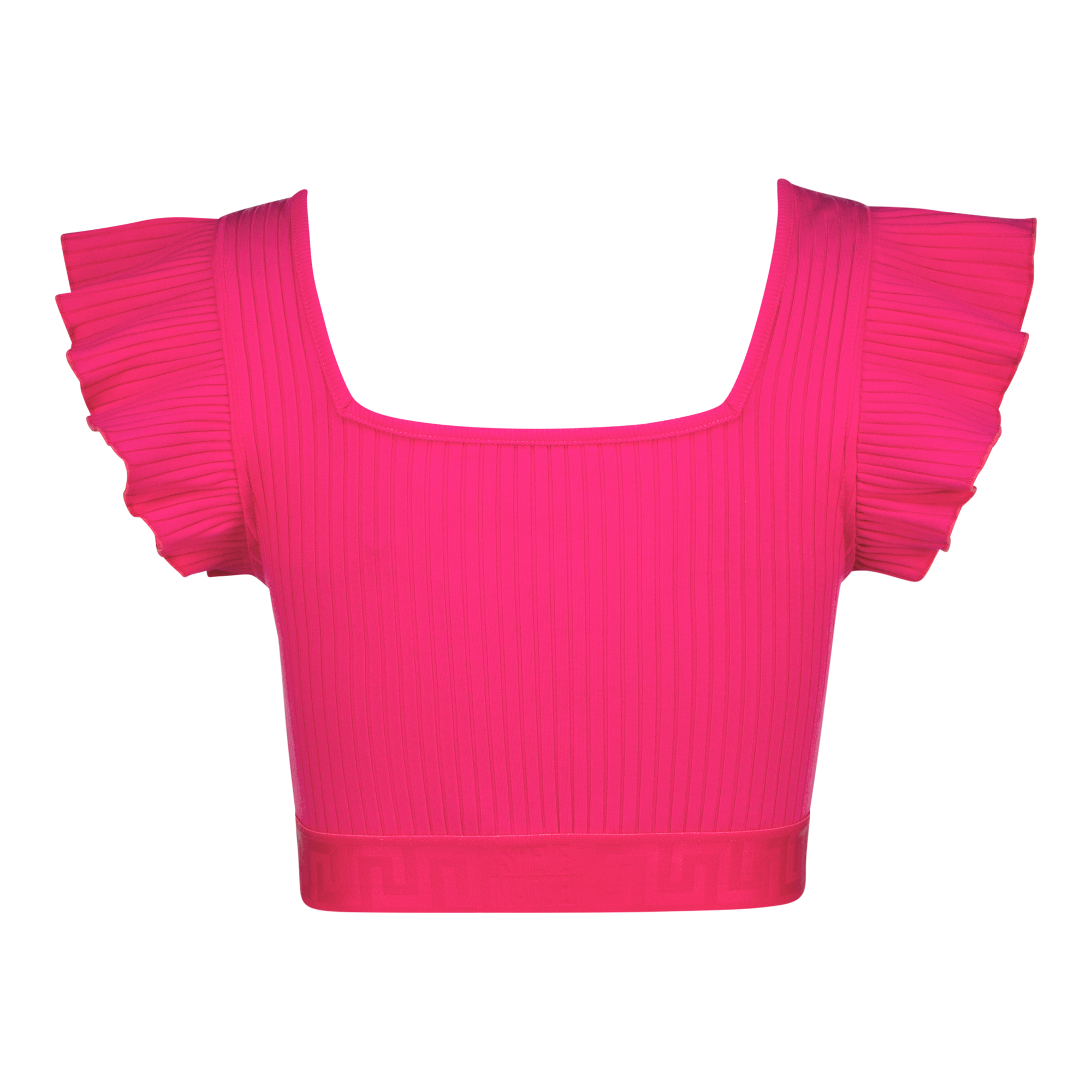 MAREN HOT PINK RUFFLE CROPPED TOP