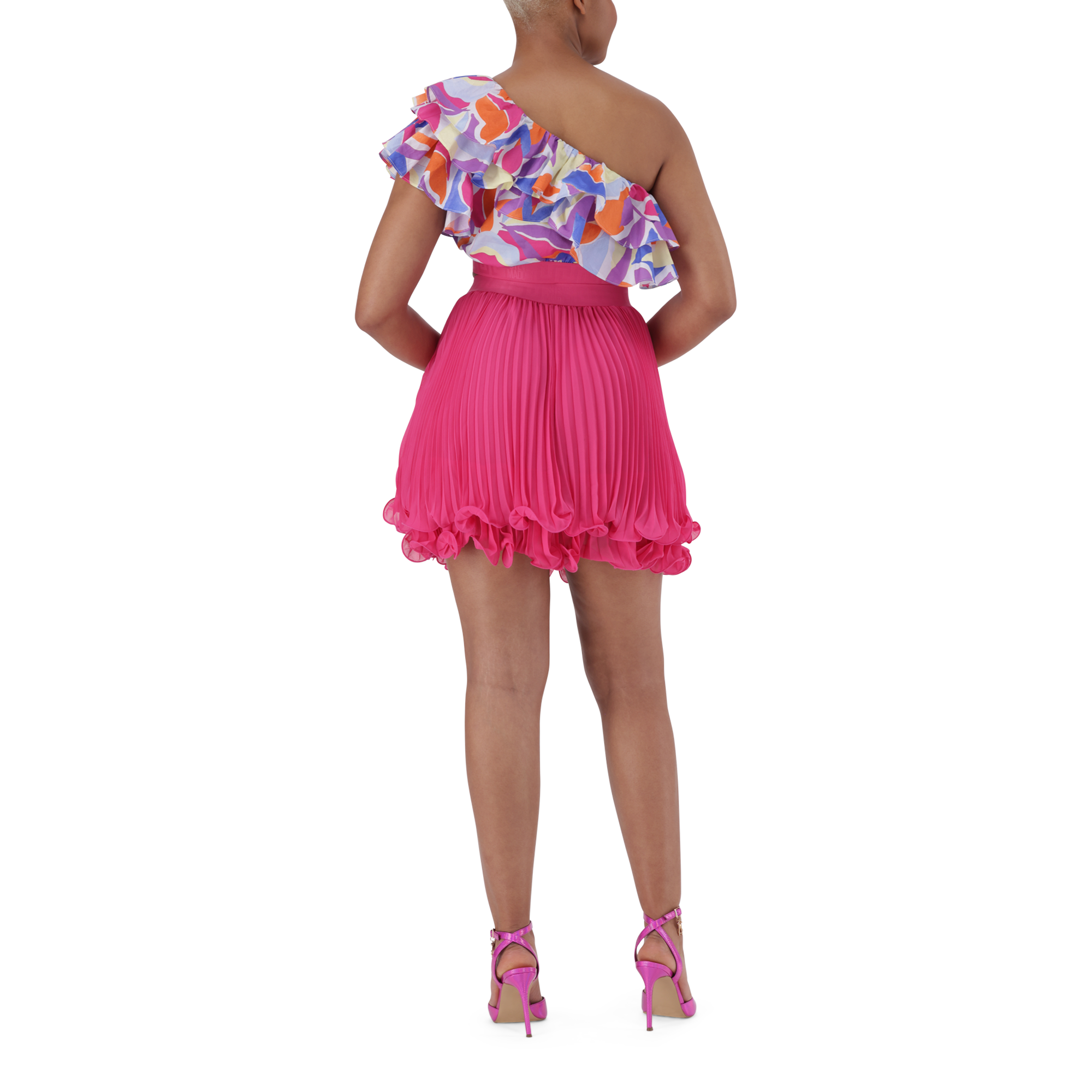 LYRA HOT PINK PLEATED MINI SKIRT