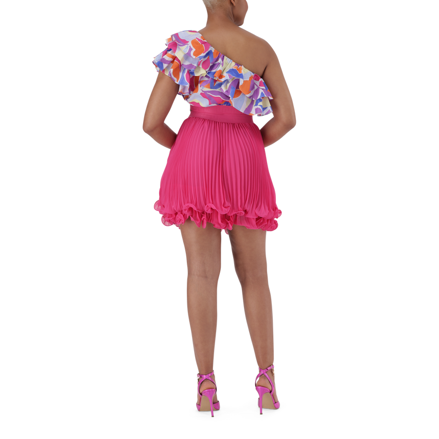 LYRA HOT PINK PLEATED MINI SKIRT