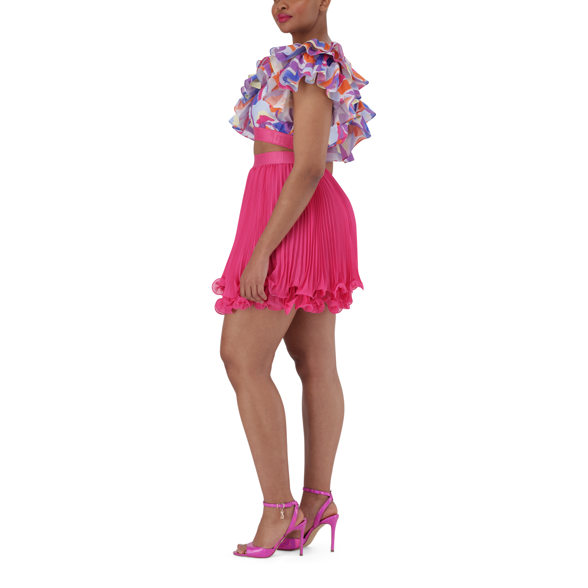 LYRA HOT PINK PLEATED MINI SKIRT