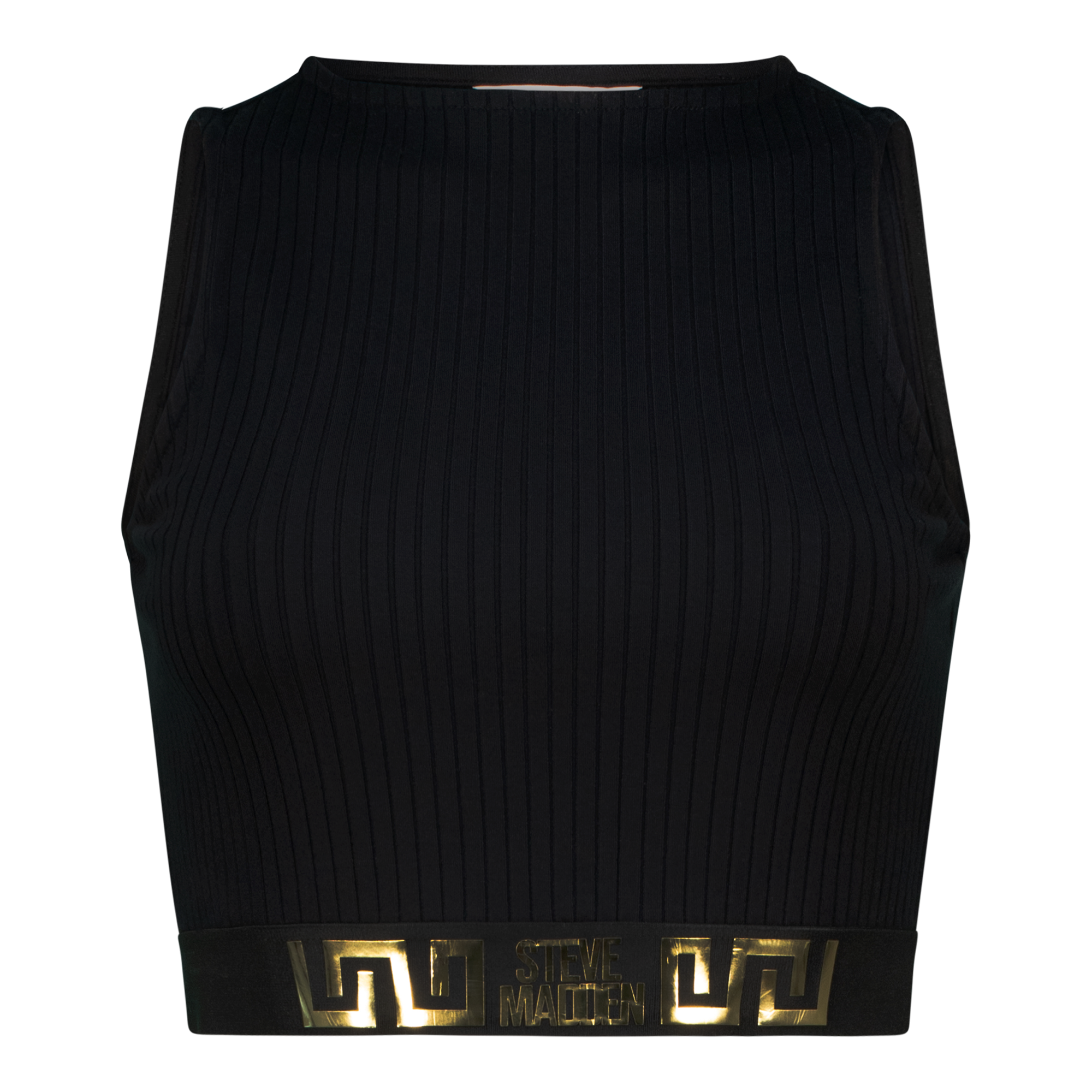BRIA BLACK HIGH NECK FITTED TOP
