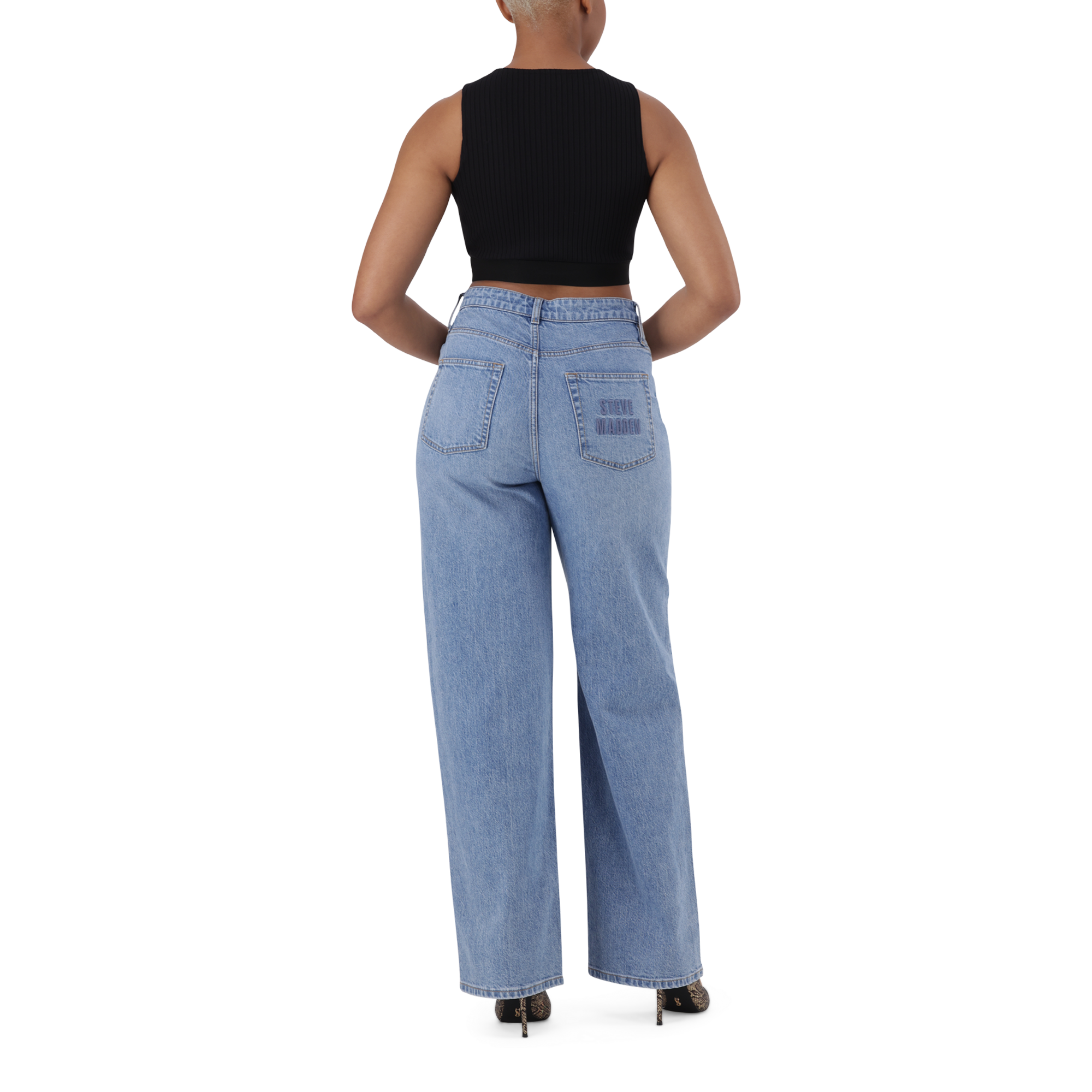 BRIA BLACK HIGH NECK FITTED TOP