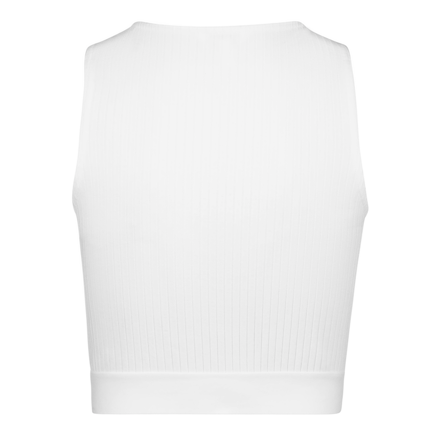BRIA WHITE HIGH NECK FITTED TOP