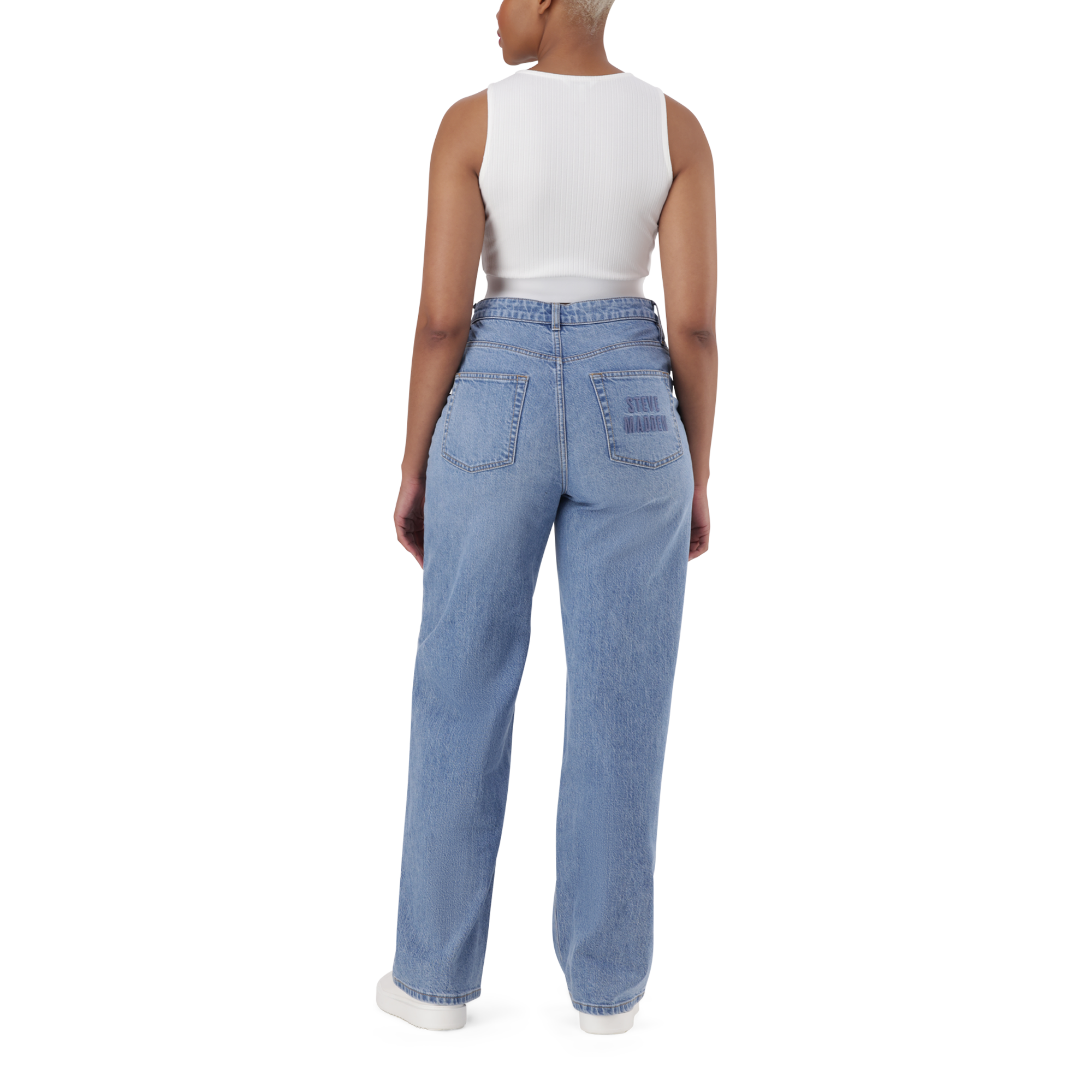 BRIA WHITE HIGH NECK FITTED TOP