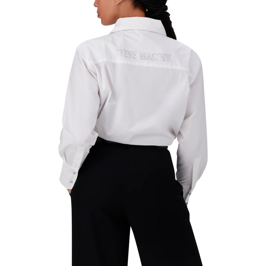 KIRA WHITE SPARKLE LOGO SHIRT