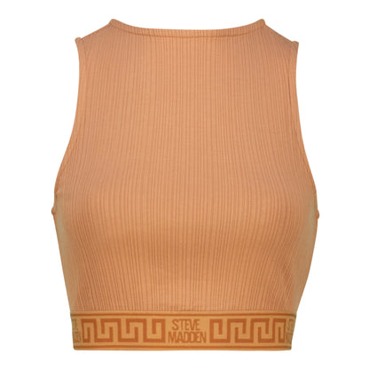 MABEL CINNAMON FITTED CROPPED TOP