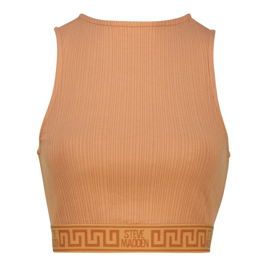 MABEL CINNAMON FITTED CROPPED TOP