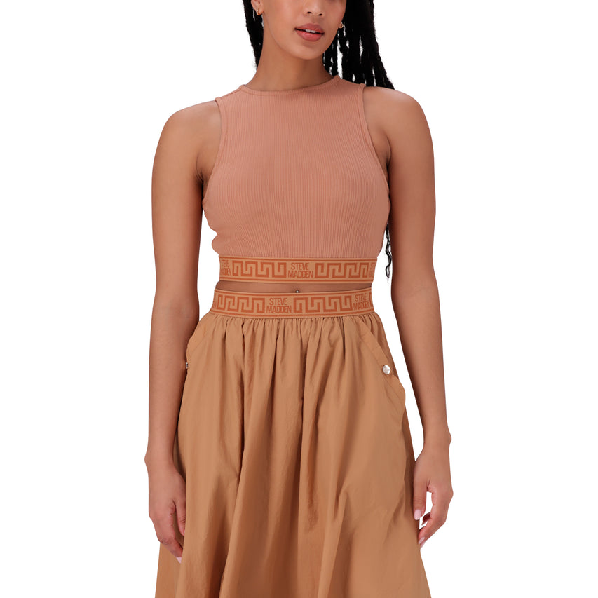 MABEL CINNAMON FITTED CROPPED TOP