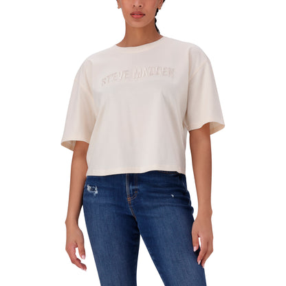 ALESSA CHALK CROPPED BOXY T-SHIRT