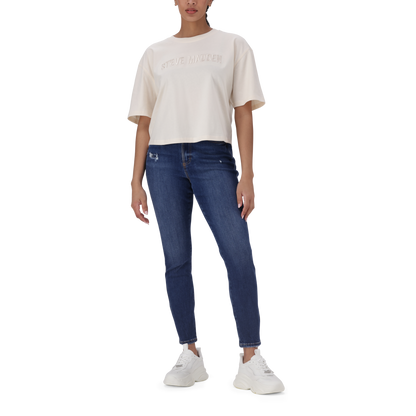 ALESSA CHALK CROPPED BOXY T-SHIRT