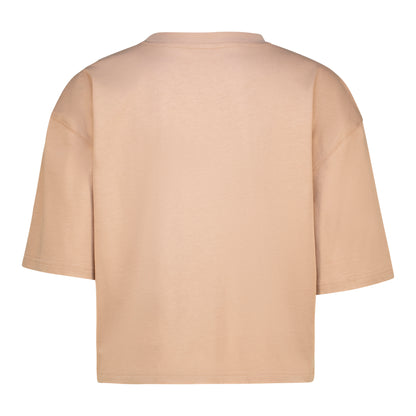 ALESSA WARM TAUPE CROPPED BOXY T-SHIRT