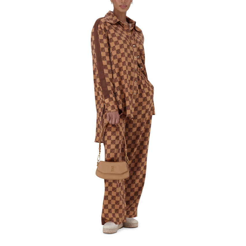 MALIYAH MOCHA MONOGRAM SHIRT