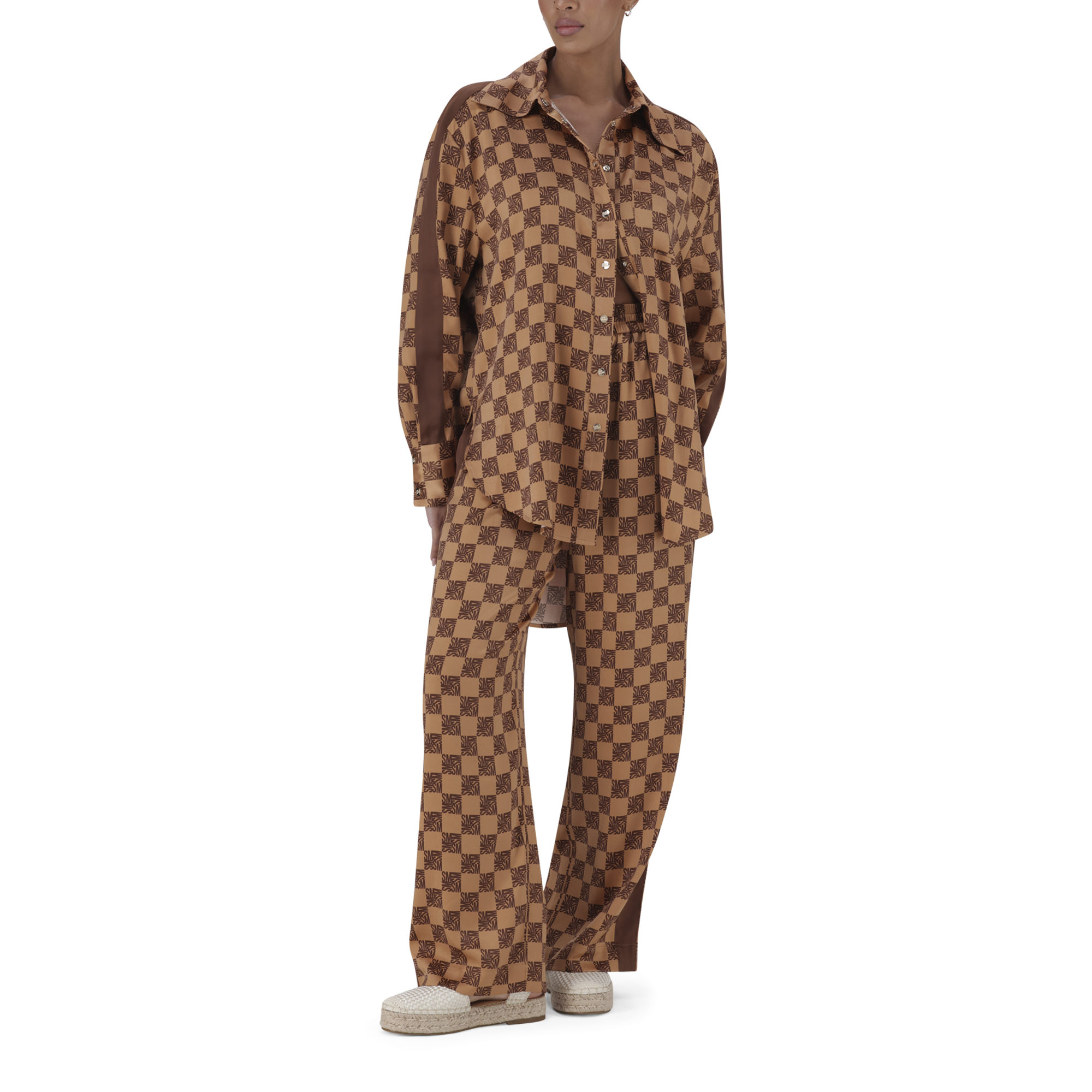 MALIYAH MOCHA MONOGRAM SHIRT