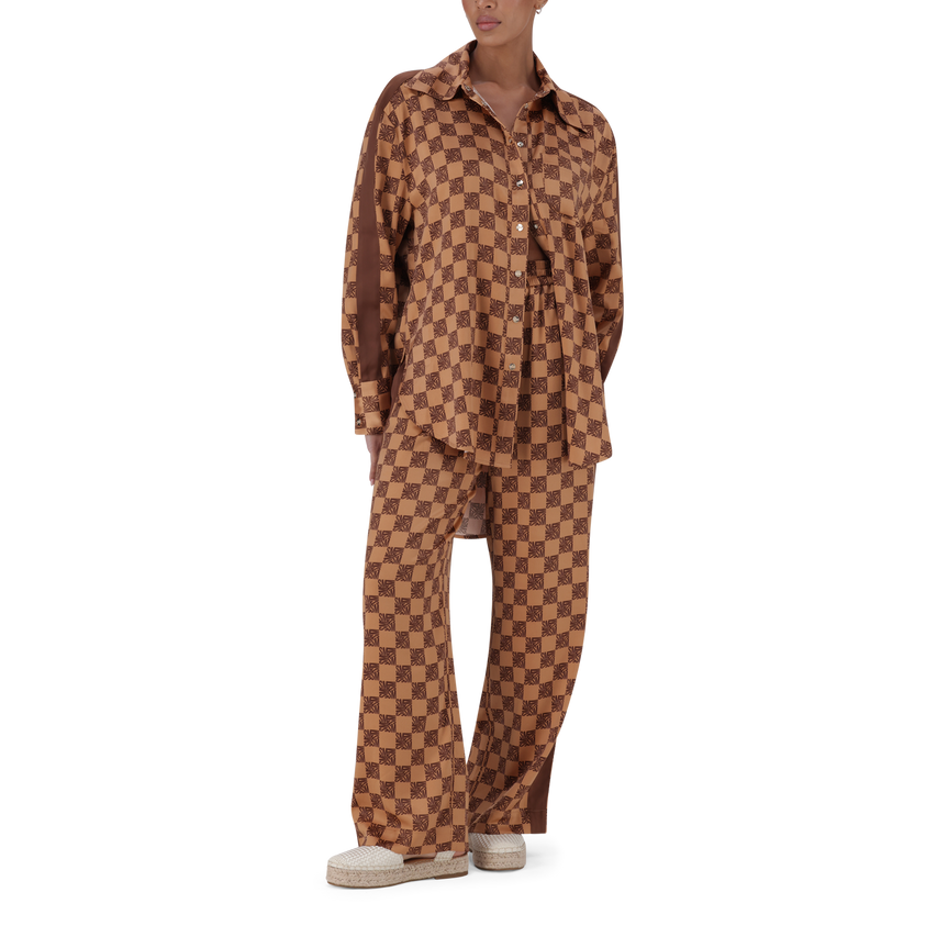 MALIYAH MOCHA MONOGRAM SHIRT