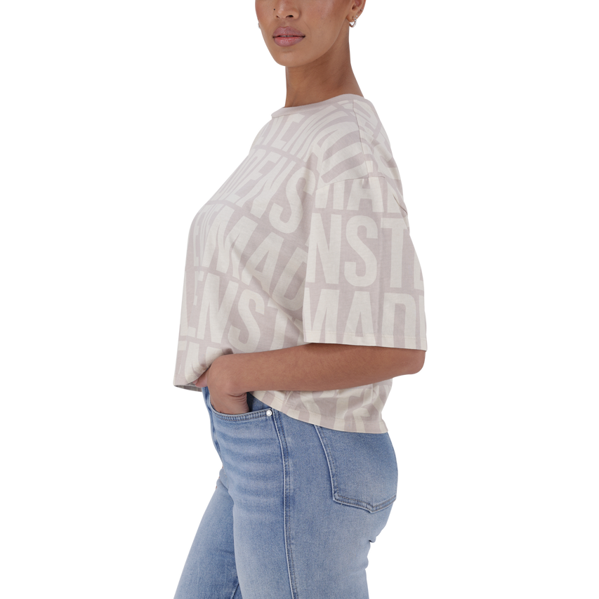 ABBY STONE/CAMEL CROPPED BOXY T-SHIRT