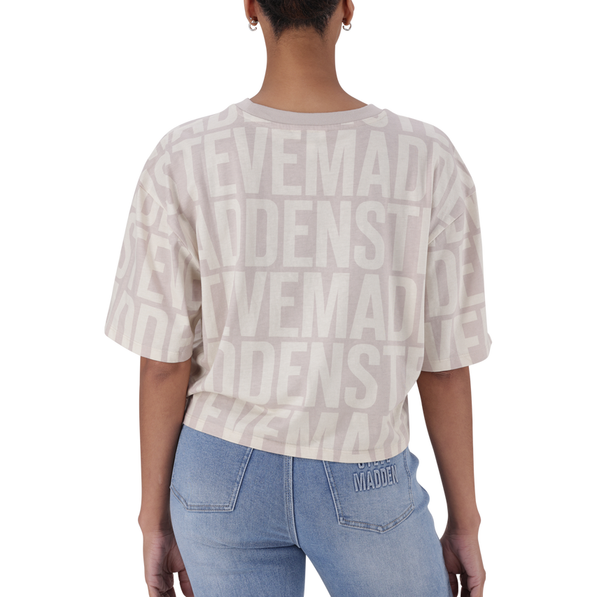 ABBY STONE/CAMEL CROPPED BOXY T-SHIRT