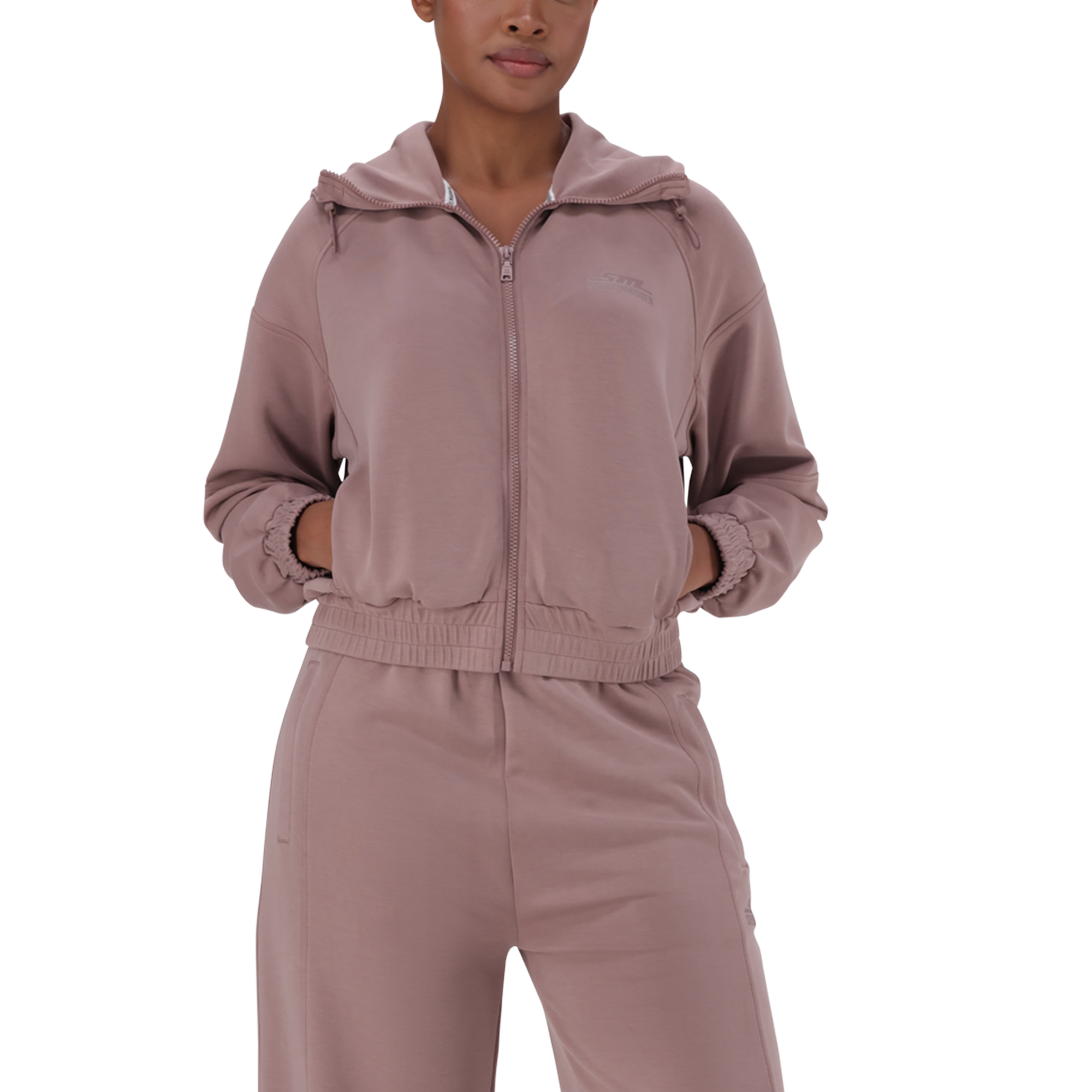 MIRANDA DARK TAUPE MODAL HOODED SWEAT - view 2