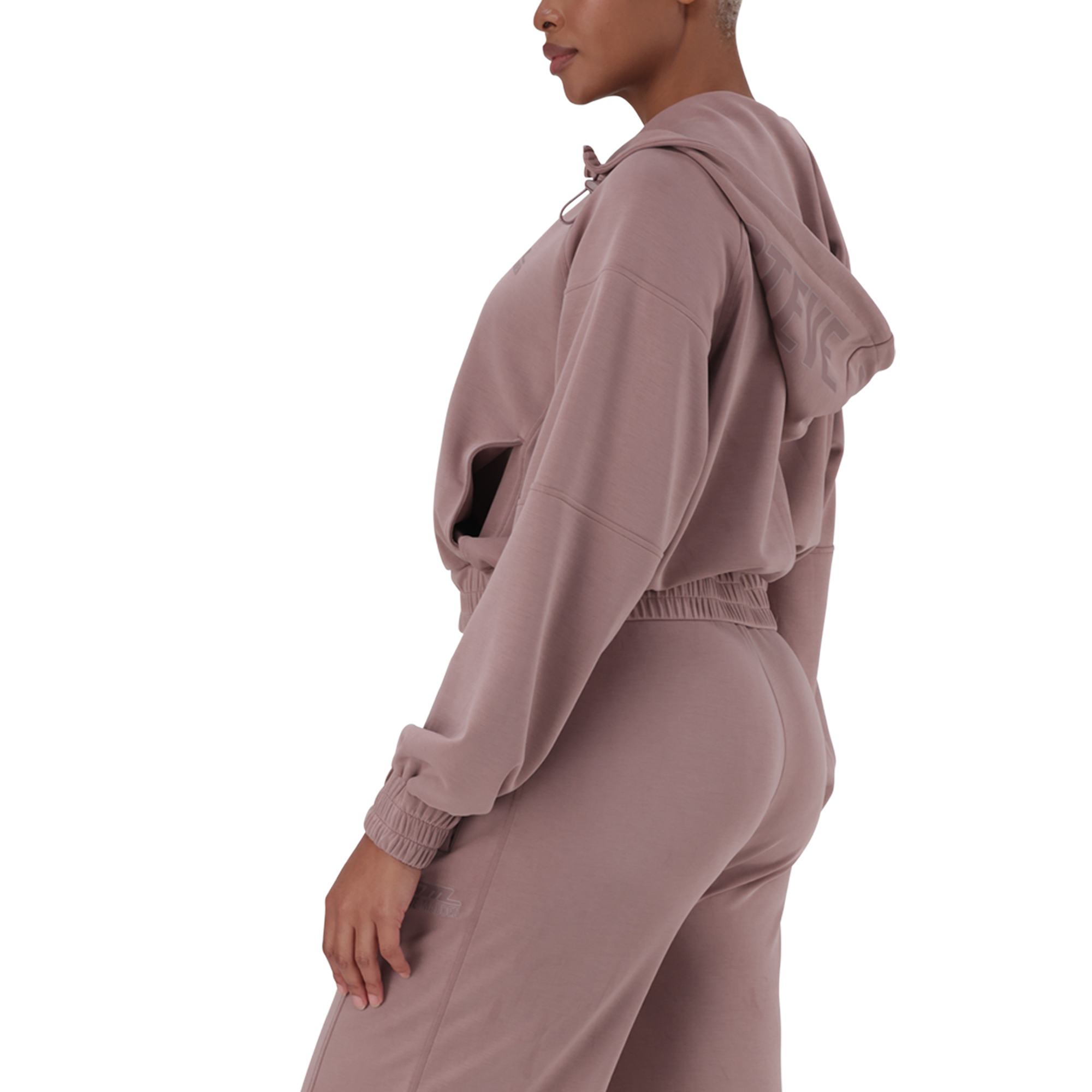 MIRANDA DARK TAUPE MODAL HOODED SWEAT - view 3