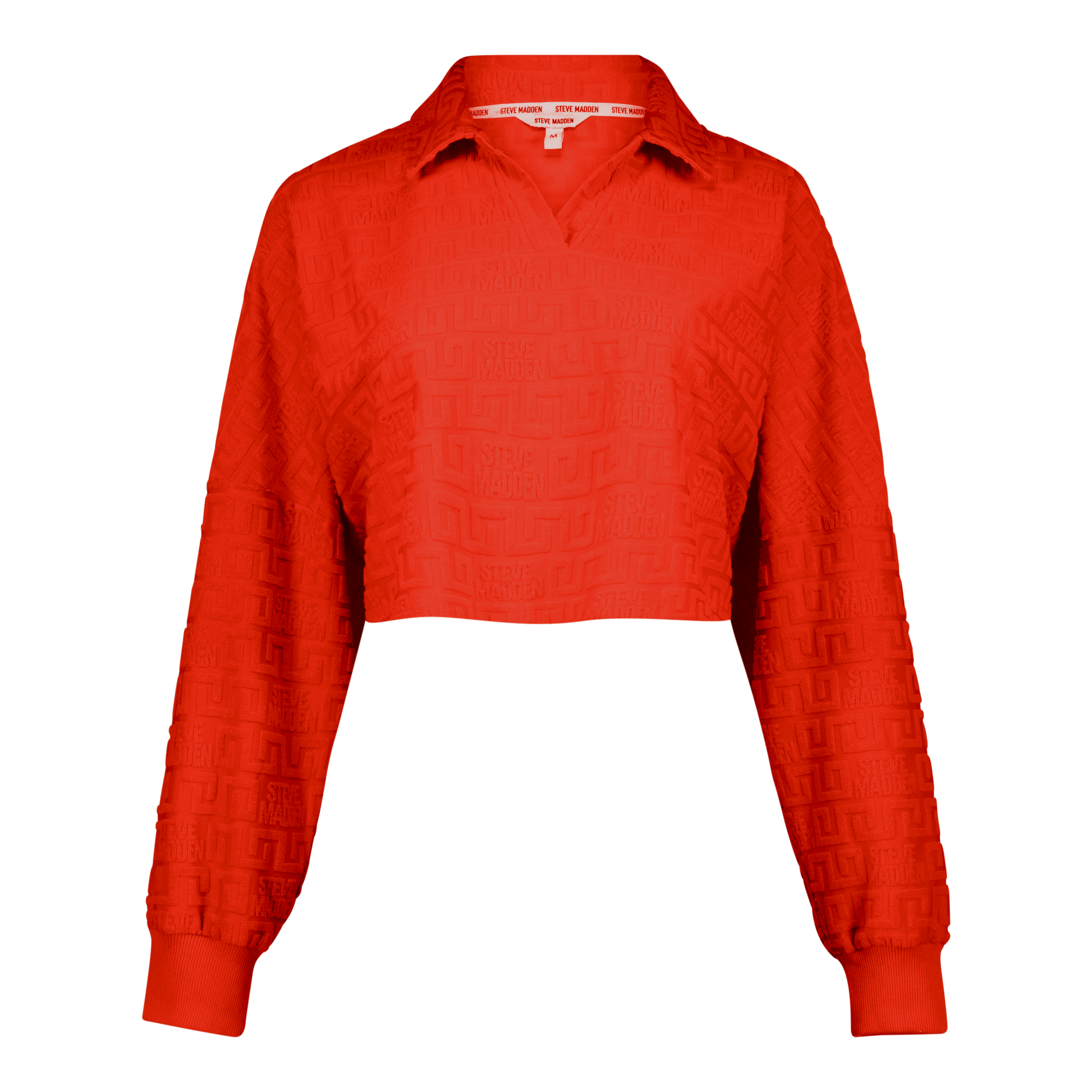 NATARA TANGERINE COLLARED TOP WITH EMBOSSED LOGO