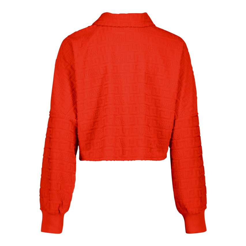 NATARA TANGERINE COLLARED TOP WITH EMBOSSED LOGO