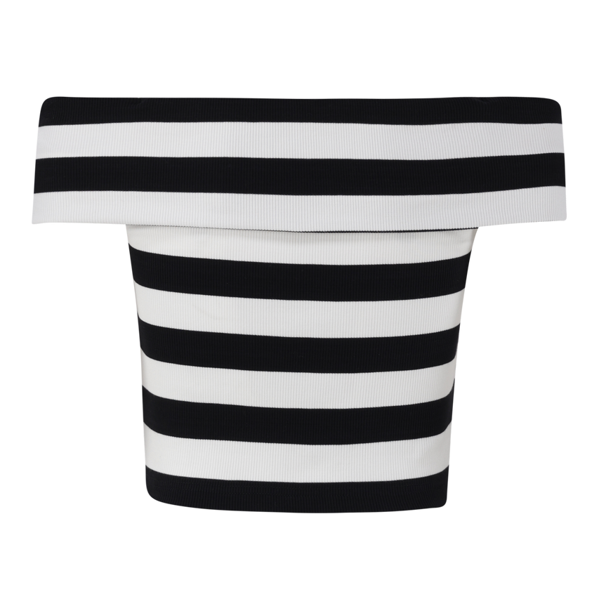 SALEM BLACK WHITE STRIPE CROPPED TOP