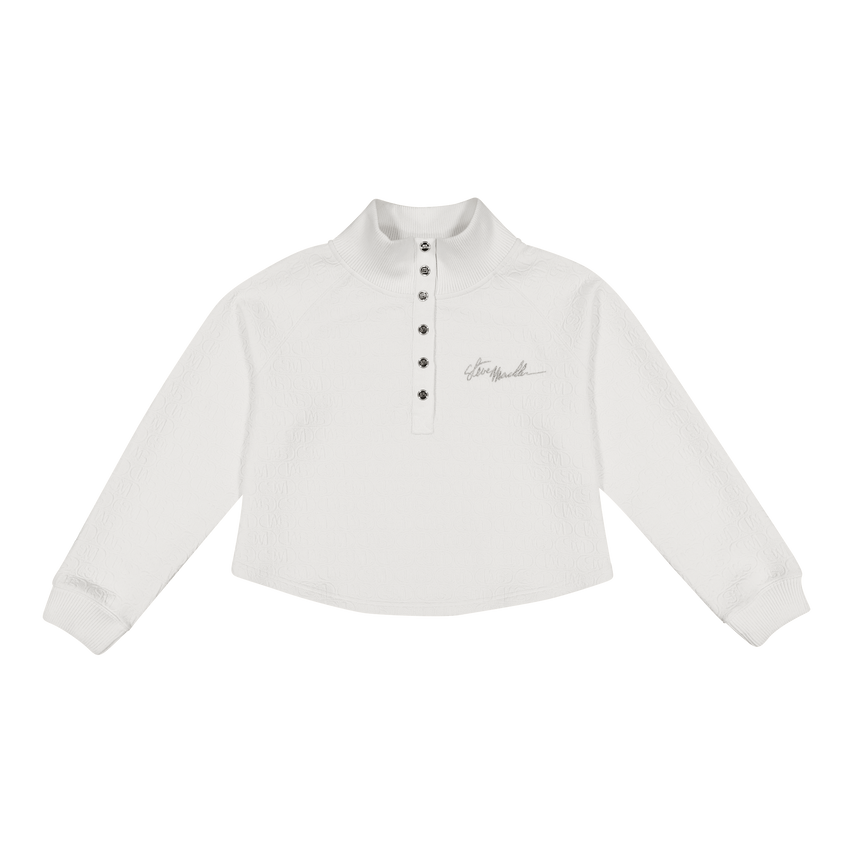 JANET CREAM JACQUARD HENLEY TOP