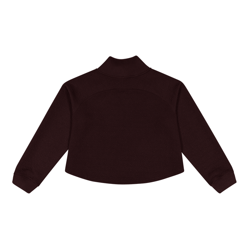 JANET BURGUNDY JACQUARD HENLEY TOP - view 7