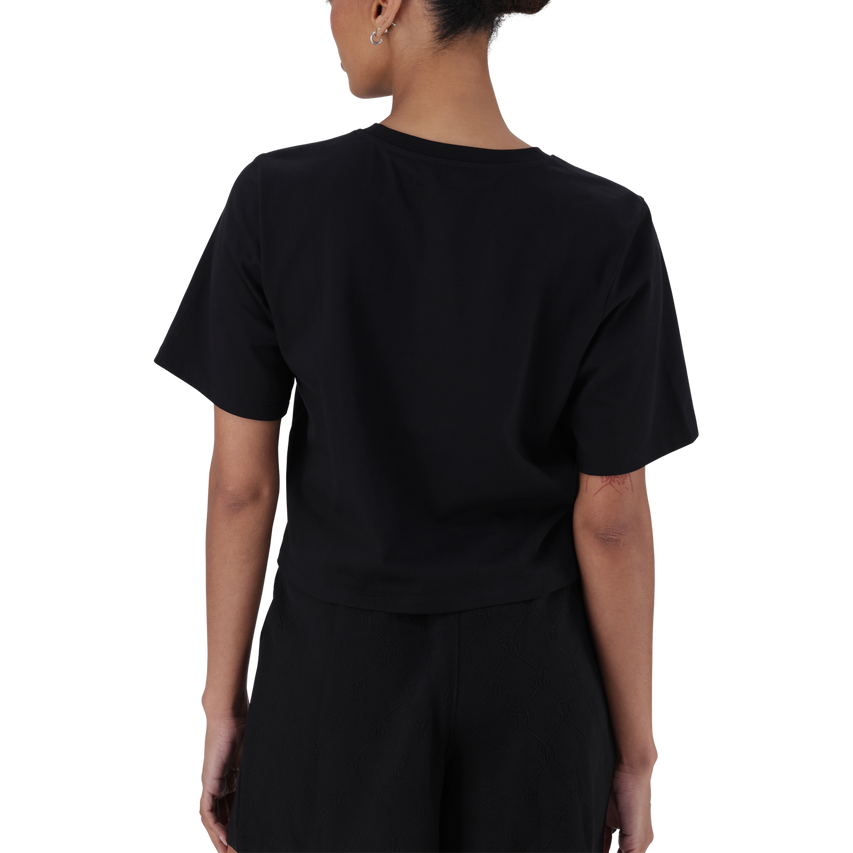 BRIANNA BLACK BOXY SPARKLE LOGO T-SHIRT