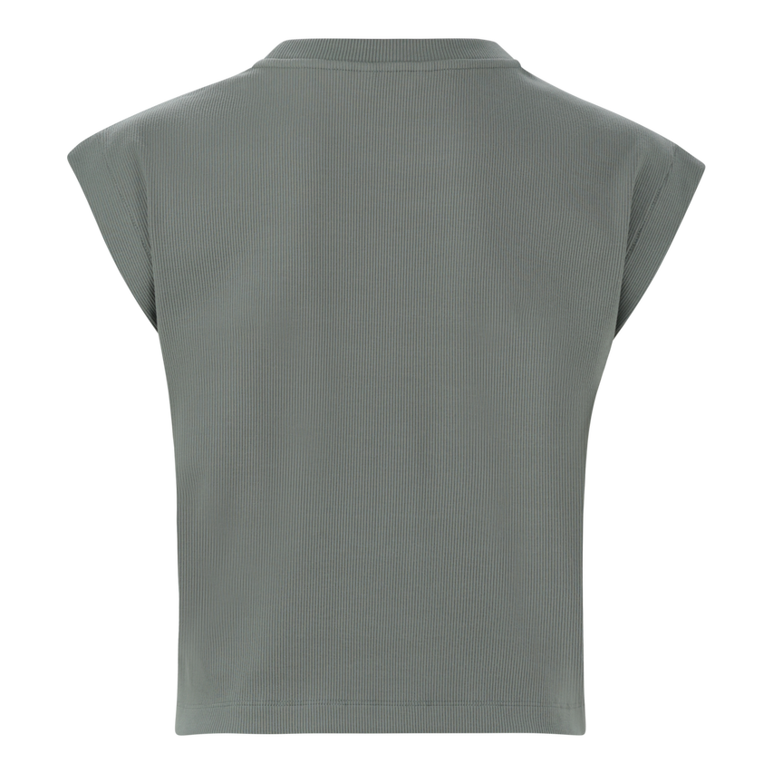 BRYNN FATIGUE CROPPED TOP WITH POPPERS