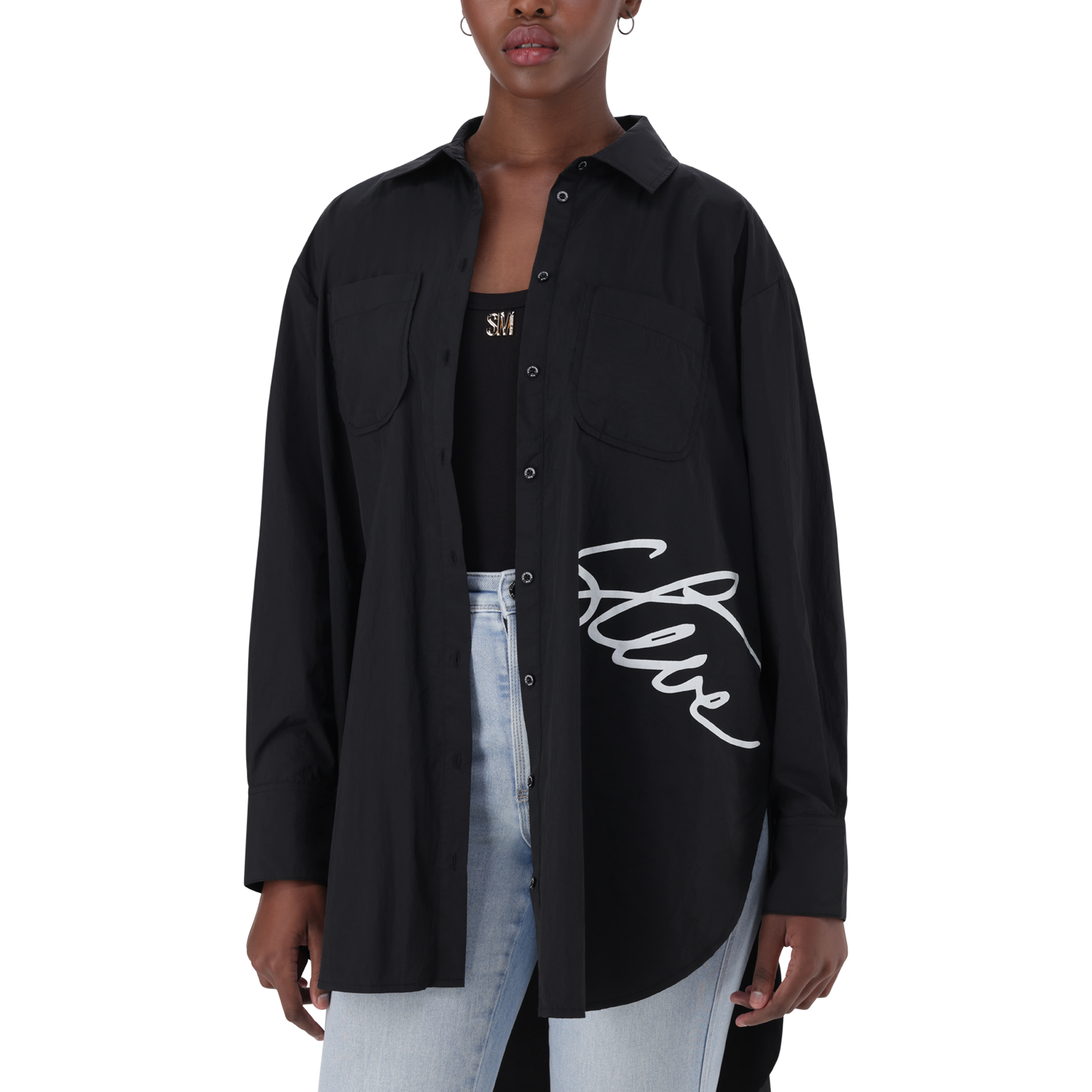 OPHELIA BLACK OVERSIZED SHIRT