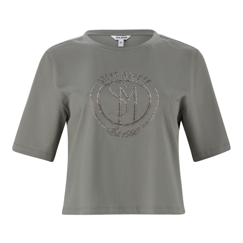BRIANNA FATIGUE BOXY SPARKLE LOGO T-SHIRT