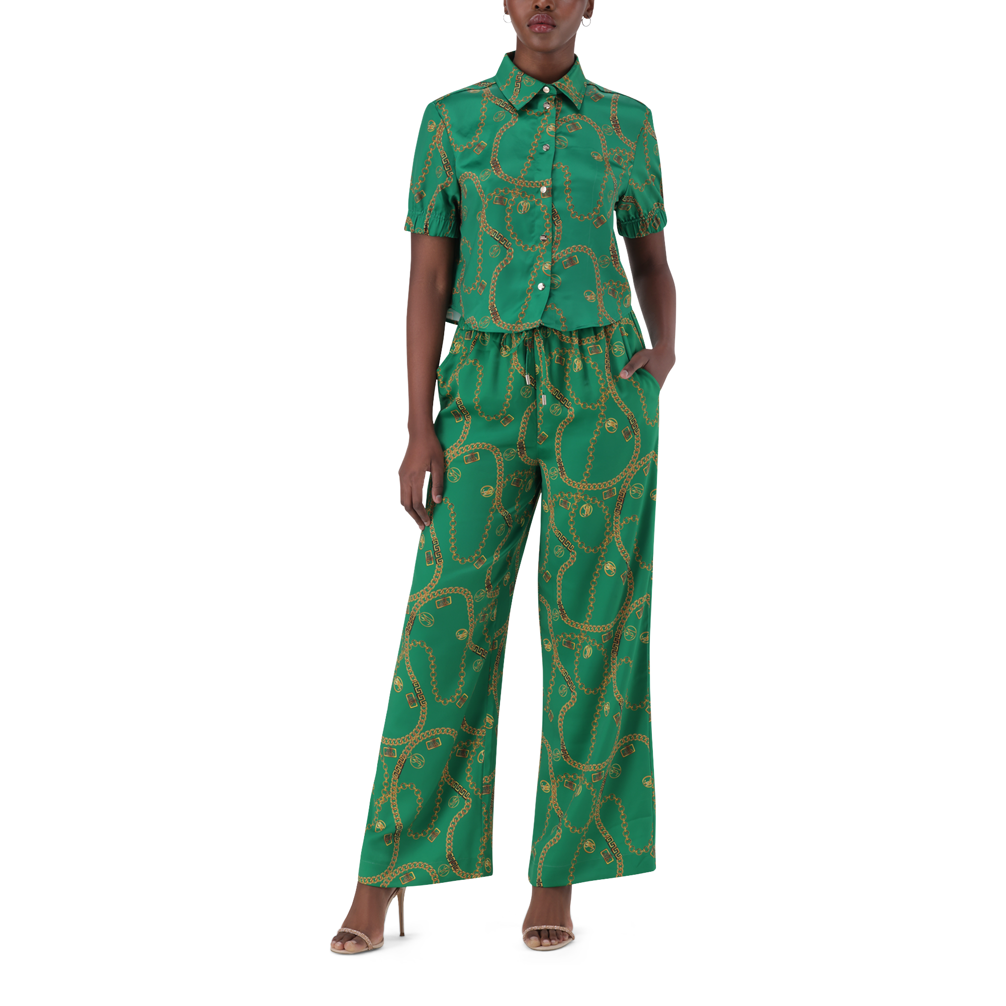 ZURI GREEN CROPPED SHORT SLEEVE SHIRT