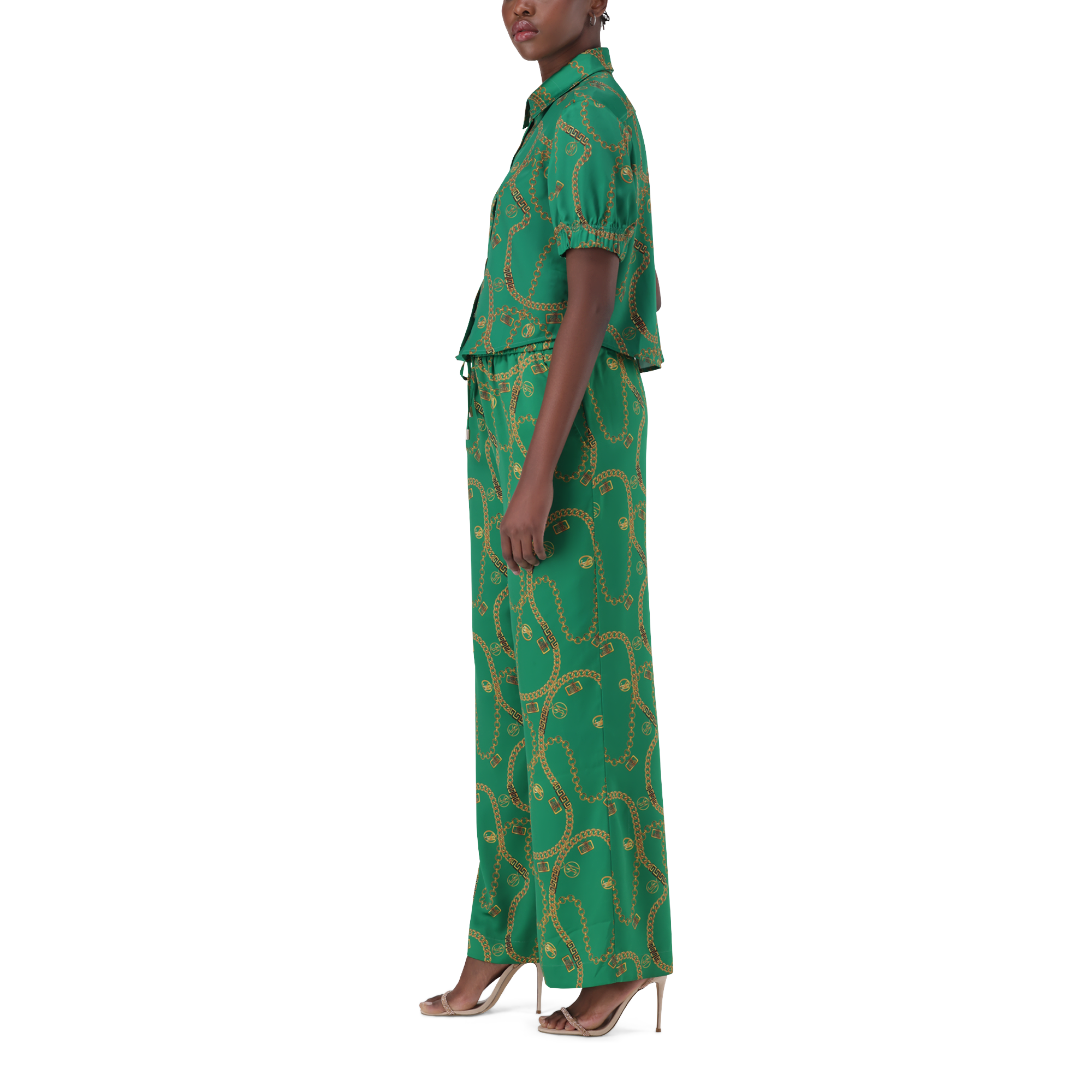 ZURI GREEN CROPPED SHORT SLEEVE SHIRT