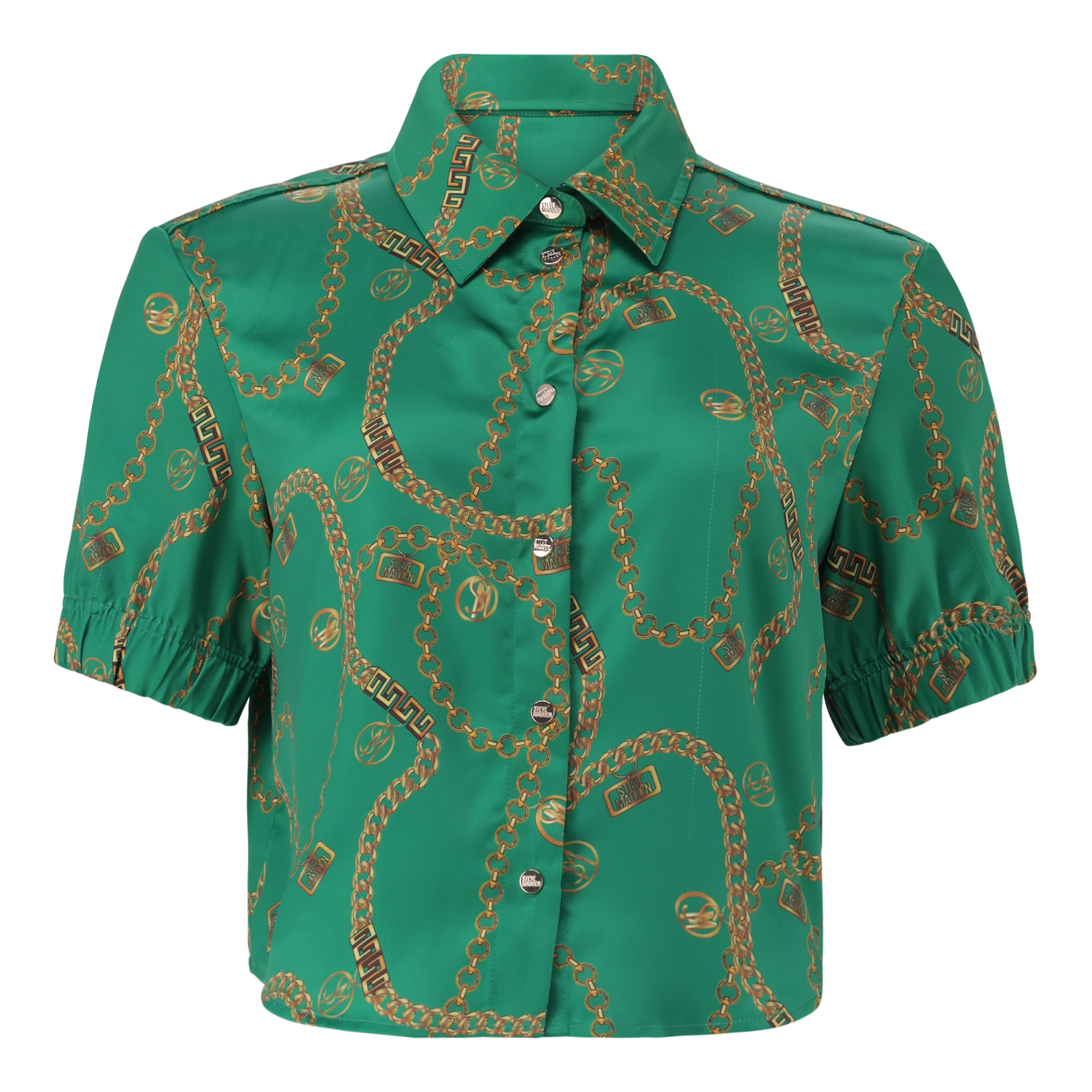 ZURI GREEN CROPPED SHORT SLEEVE SHIRT – Steve Madden South Africa