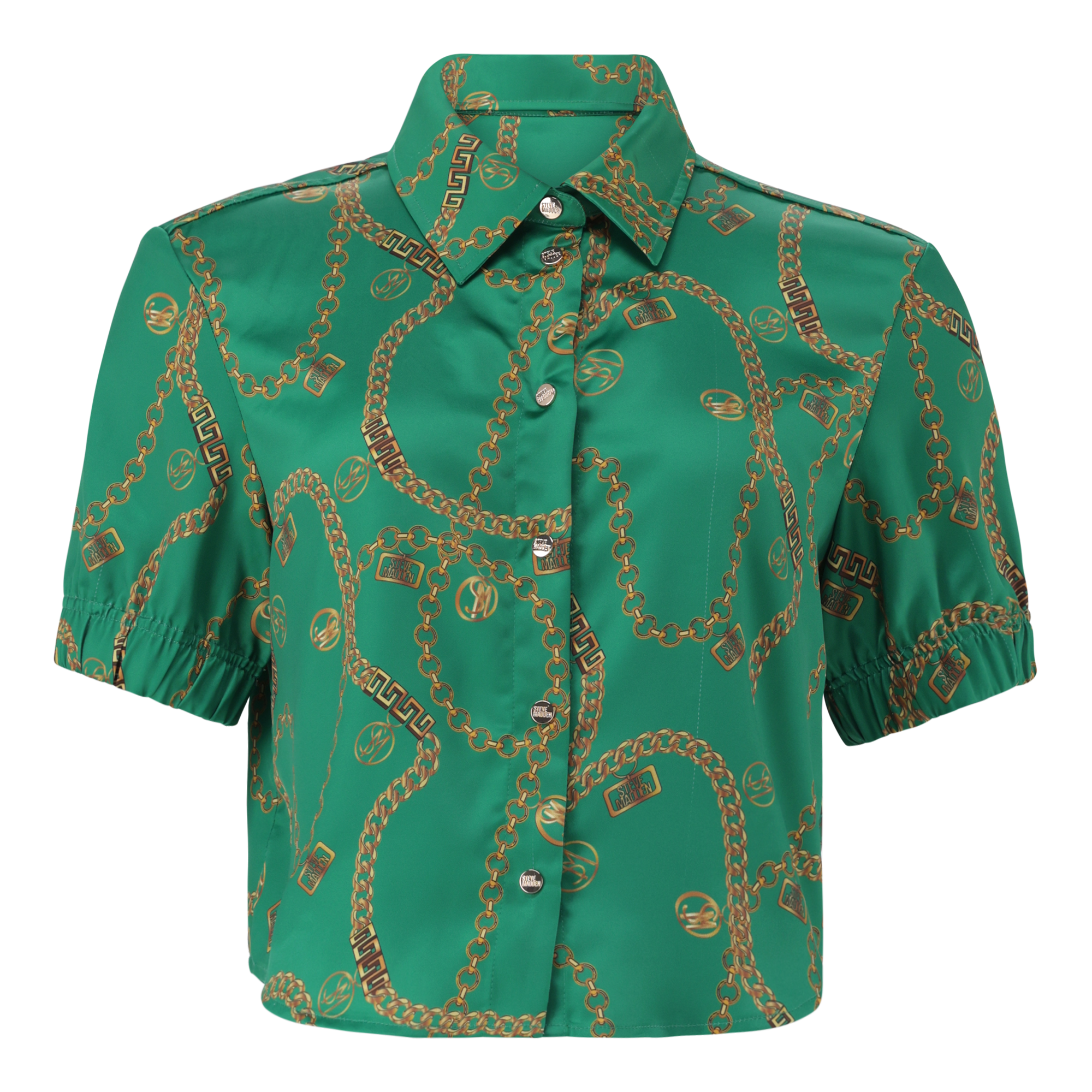 ZURI GREEN CROPPED SHORT SLEEVE SHIRT