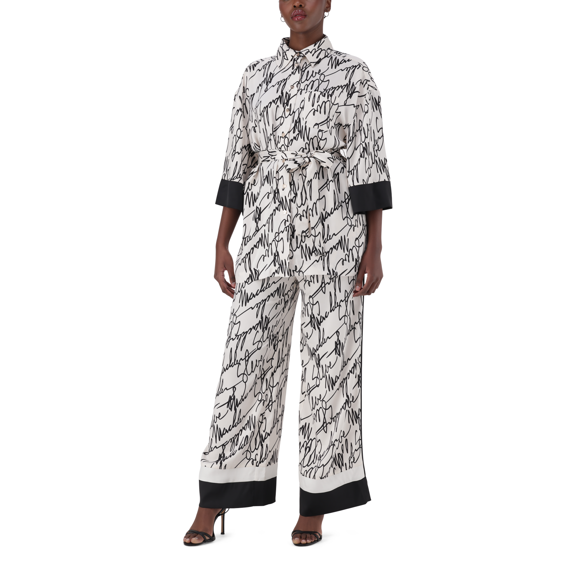 NYLA WHITE KIMONO SHIRT WITH BELT