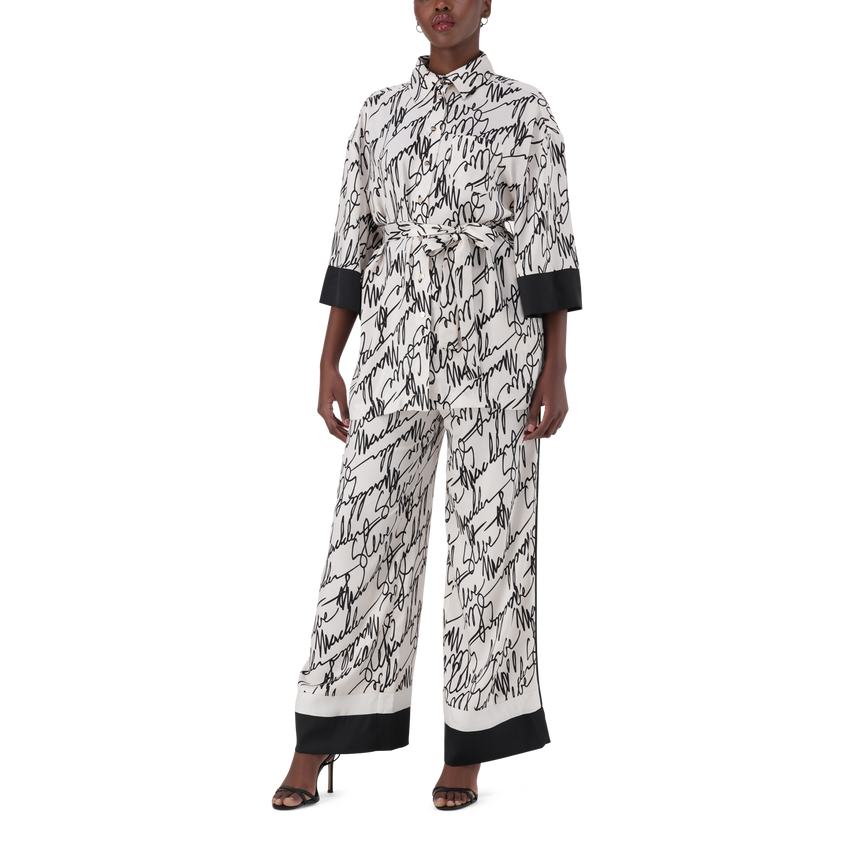 NYLA WHITE KIMONO SHIRT WITH BELT
